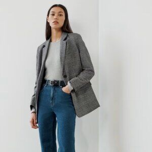 Everlane the Oversized Blazer in Glen Plaid Italian Wool